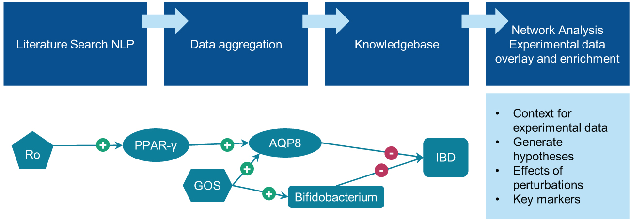 Knowledge graph for target assessment in drug discovery, showing disease pathways, target identification, and tissue profiling